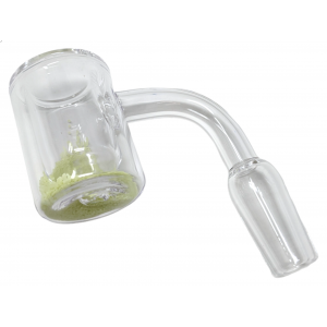 14mm Male Joint Thermal Quartz Banger With Glow In The Dark Color Frit Assorted [DS745]